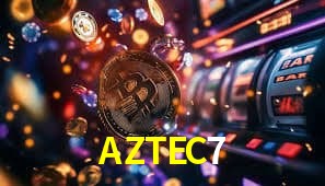 Escena dinámica inspirada en casino con iluminación AZTEC7, cartas, fichas e íconos de juegos digitales en un espacio moderno de juegos.
